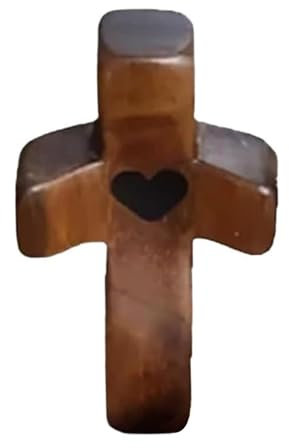 bephible Cruz de madera hecha a mano, idea de regalo religioso, bolsillo de madera de olivo, textura suave, alivio del estrés, compañero espiritual, cruz de aliento