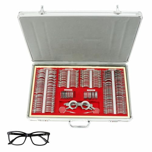 Metal Optometry Optical Trial Lens Set Optometrie Metallrand Linse Optisches Testlinsen-Set Optometrie-Kit Metallrand-Testrahmen Messbrille Augenoptiker Mit Testrahmen Probelinsenrahmen 266Optisch