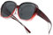 Long Keeper Überzieh Sonnenbrille Damen Herren Polarisierte Quadratische Sonnenbrille Überbrille für Brillenträger Trendige Über Brille Sonnenbrillen (Verlauf Roter Rahmen - Dunkel Grau Linse)