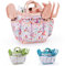 Grenebo-Gartenspielzeug für Kinder, inklusive Metallkelle, Pflanzschaufel, Gartenhut, Rechen, Schürze, Handschuhe, Gießkanne und Werkzeugtasche (rosa)