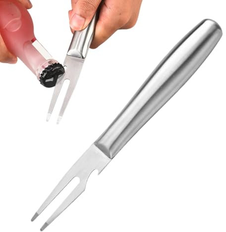 Forchetta da portata per carne, posate, forchetta da trinciare, multifunzione, apribottiglie, forchetta da carne portatile per barbecue, picnic, grigliate