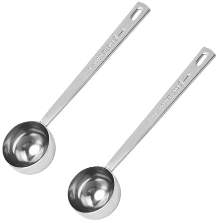 2 Pieces Coffee Scoop, 15ml Long Handled Metal Coffee Spoon Ground Large and Wide Tops, Mini Stainless Tablespoons Measuring Spoon Easy-Washing, for Coffee Milk Fruit and Other Powder Measuring
