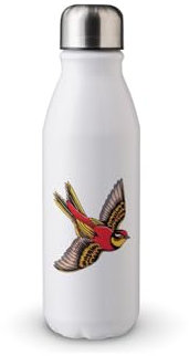 MAXIKIWI - Borraccia a parete singola con tappo a vite, in alluminio leggero non isolato, senza BPA, a prova di perdite, tema tatuaggio vintage, 2-500 ml