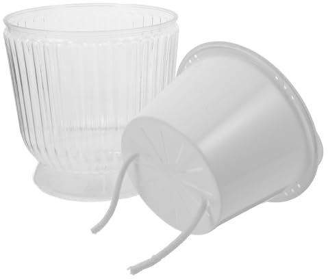 Happyyami Maceta Autorriego Transparente con Drenaje Jardín Interior y Exterior Maceta para Suculentas y Bonsáis Diseño Práctico y Estable para Mantenimiento Sencillo