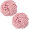 Dicke Wolle zum Handstricken 2x250g - Chenille Chunky Wolle, 2CM Wolle Dickes Garn Soft Arm Knitting, XXL Wolle zum Häkeln Kann zum Stricken von Decken,Schals und Mützen (Rosa)