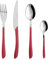 Set 24 couverts acier poignée rouge Aphrodite