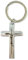 Porte-clés Croix en Métal Argenté avec Design Jesus, Pendentif Religieux Chrétien, Accessoire Spirituel