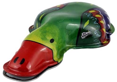 Freak Scene Blechspielzeug Knack Ente breit Klicker Blechtier Blechente grün-dunkelgrün