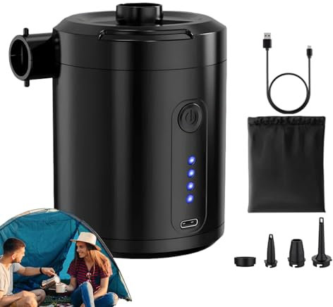 Small Air Pump, Rechargeable Portable Inflator, Compact Electric Compressor Tool, Wireless Design for Convenience, Low Noise, Fast Inflation Travel, Ideal Pool Floats