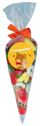 World of Sweets Trostspender Süßigkeiten Spitztüte 400g – bunte Fruchtgummi-Schaumzucker-Mischung – Geschenkidee, Mitbringsel & kleine Aufmunterung für schwere Zeiten