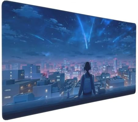 Tapis de Souris Anime 1200x600 mm XXL Tapis Souris Gaming Grand, Mouse Pad Bleu sous Main Bureau Imperméable et Base en Caoutchouc Antidérapant pour PC, Ordinateur Portable, Maison, Bureau -MP48