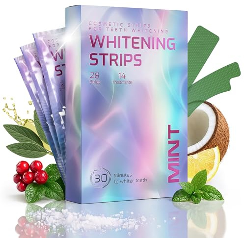 Gentle Teeth Whitening Strips - Bleaching teeths Free of Peroxide for a Radiant Smile - Teeth whitenings Strips Tooth Bleaching
