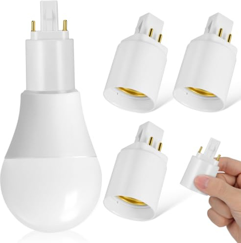 Toddmomy 4 Stück Lampenfassungsadapter G24q E27 Hitzebeständig Pbt Kunststoff Kompatibel Mit Led Glühbirnen Für Wohnzimmer Und Küche
