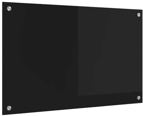 vidaXL Küchenrückwand Schwarz 80 x 50 cm Gehärtetes Glas