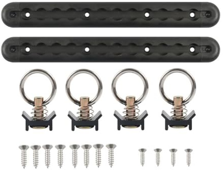 FUBESK Schwarzes eloxiertes Aluminium, L-Schienensystem mit 4 Edelstahlbolzen für LKW, Transporter und Anhänger, 30,5 cm