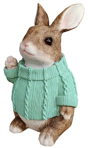 colourliving Hasen Deko Figuren XL Osterhasen Figuren Groß witzige Osterhasen mit Pullover (Mintgrün)