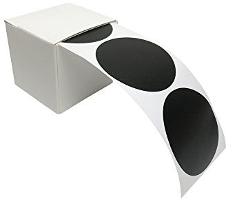 ewtshop® 100 Tafelsticker, runde Etiketten, Vinylsticker, Tafelaufkleber in praktischer Spenderbox