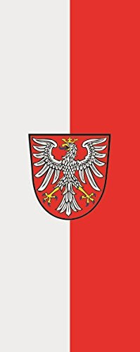 U24 Fahne Flagge Frankfurt am Main im Hochformat Premiumqualität 150 x 400 cm