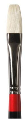 Daler-Rowney Georgian Oil Brush, Natural Hog Bristle, Long Handle, Long Flat, 10