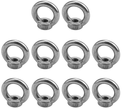 Antrader 10pcs 304 Stainless Steel Ring Shape M8 Lifting Eye Threaded Nut
