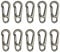 Temlum 3.3 cm Tiny SF Aluminum Carabiner Clip Mini Carabiners Set Spring Snap Keyring Hook for Camping Traveling Hiking Keychains Outdoor White(10pcs)