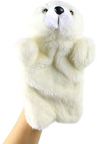 Andux Zone Schöne Plüsch Handpuppe Stofftier Spielzeug (SO-04 Eisbär)