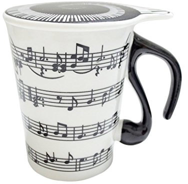 Binnan Taza de Café de Cerámica de Música con Tapa