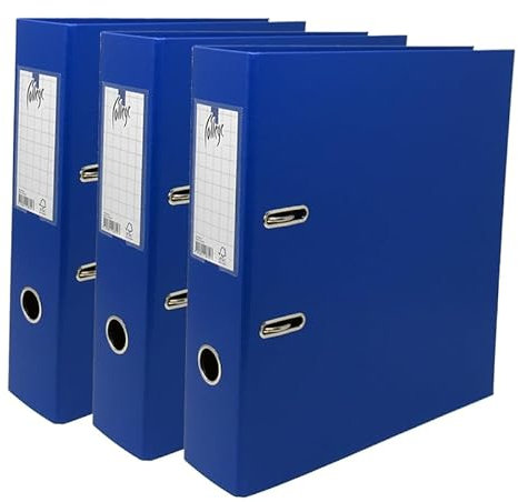College Ordner A4 Breit – 3er Pack, 7,5 cm, Hochwertiger PP-Kunststoff Aktenordner in Blau – Ideal für Bürobedarf, Schulunterlagen & DIN A4 Dokumentenmanagement