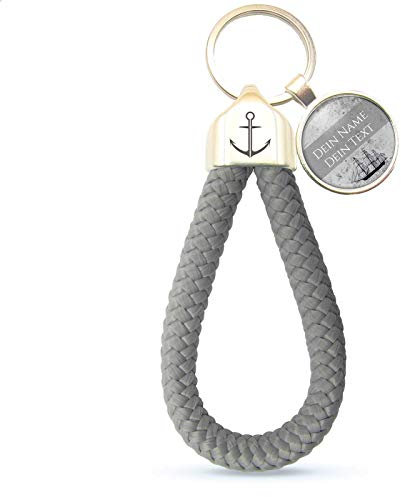 MeLifestyle Schlüsselanhänger aus Segelseil Paracord für die Arbeit Auto Haus und Privat Atlantic Grey Fog
