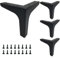LONGZG 4 Stück 13 cm Schwarze Dreieck Tischbeine, DIY Metall möbelfüße, geeignet für Schrank, Sofa, Couchtisch, TV-Schrank und andere Möbelbeine.