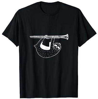 Faultier Musik Geschenk für Kinder Klarinette T-Shirt
