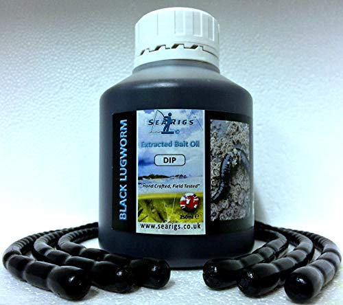 Searigs Black Lugworm Peeler Crab or Squid Saltwater Dip with Artificial Lures (1)