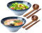 2 Set Tableware Ceramic Ramen Bowl - Japanese Noodles Bowls Dinner Sets for Pasta Soup Pho Mixing Salad Dishes Snack cereal Food with Spoons Chopsticks Kit 1000 Ml for New Home House Warming Gifts