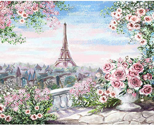 Leinwand-Kunstdruck Romantische Paris DIY Leinwand Malerei Von Landschaft Acrylfarbe Von Für Home Wall Art Bild Geschenk Home Decor