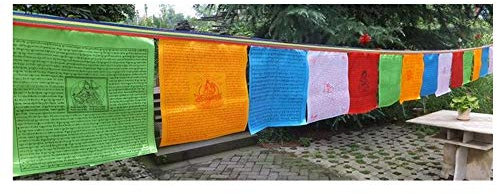 Stormflag Tibetan Buddhistische Gebetsflaggen Tibetan Prayer Flags Size 13.77x13.38Inches (35x34cm) Länge 7m 22.96ft Satin Polyester - Pack von 20pcs für Outdoor.