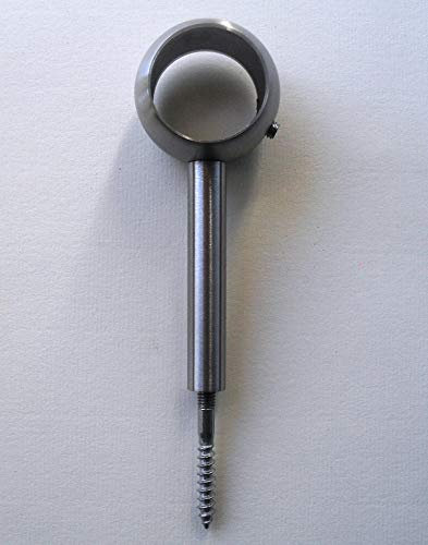 Edelstahl Handlaufhalter mit Kugelring für Ø 33,7 mm Rohr V2A Handlaufstütze Handlaufträger Konsole Brüstung Geländer VA (Stift-Länge 120 mm ; Ohne Ronde)