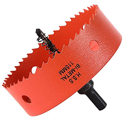 Dribotway Bi-Metall Lochsäge 4'' 115mm,M42 HSS Schneller Lochschneider,mit 1 Schaft und 1 Bohrer,Für Trockenbaumaterialien, Holz, Kunststoffe und Metalle, Schnitttiefe