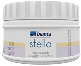 Bianca Stella vernice trasparente opaca a base d'acqua, 250 ml, resistente alle intemperie, incolore, per legno, metallo e plastica, per interni ed esterni, sigillante per colori acrilici, mobili e