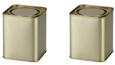 Cha Cult 2 X NEU teemando® Dose Gloria, 100 g goldfarben, Druckdeckel 8,8 x 7,3 x 7,3 cm = 2 Dosen