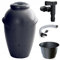 Prime Garden® Aqua-Can Regenamphore Regentonne Regenwassertank Regenwassertonne Wasserspeicher mit Wasserhahn und Verbindung zum Garten Terrasse (360L, Anthrazit)
