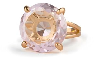 Bague Cocktail en Quartz Rose - Bague Statement en Or pour Femme - Bijoux Artisanaux en Pierres Précieuses - Bijoux en Pierre Rose à Offrir