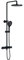 BERNSTEIN - Colonne de Douche Thermostatique Réglable Acier Inox Noir mat 90-132x45cm Anticalcaire Fonction Pluie + Mitigeur + Pommeau + Tablette - Design - 8221 PRO