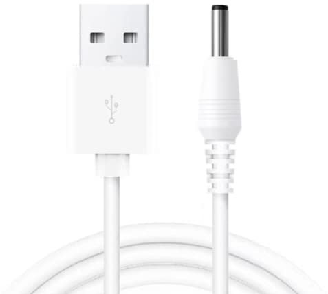 RUITEXUN Cavo da USB a CC da 3,5 mm, 0,5 m, cavo di alimentazione DC 5 V da USB a DC 3,5 mm x 1,35 mm, adattatore jack a barilotto cavo di ricarica (bianco)