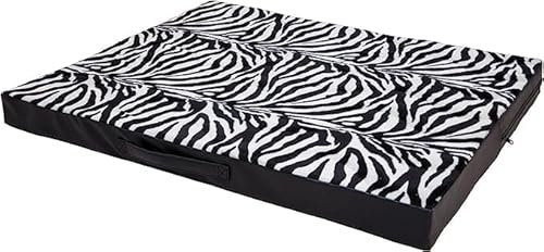 CopcoPet Hundematte Jumbo 90 x 70 x 8 cm Zebra-Optik – Kuschelig, Waschbar, abwaschbar, rutschfest & pflegeleicht – Für kleine Hunde Zuhause, Wohnung, Transportbox – Extra dick