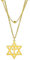 EUEAVAN Davidstern Halskette für Frauen Hexagramm Anhänger Halskette Amulett Symbo Jüdisch Israel Religiös David Schmuck Geschenk Frauen (Double Layered Kette Gold)