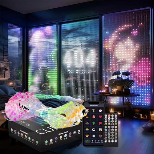 Lphianx Curtain Lights, 540LEDs WiFi Smart Led Curtain Lights, Color Changing Christmas Curtain Lights, Dynamic DIY Curtain String Lights for Bedroom Indoor Outdoor, IP65 Waterproof