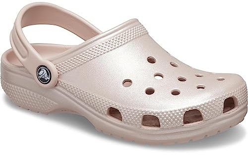 Crocs Sabots classiques doublés tie-dye unisexes pour enfants, Argile rose/scintillant, 12 Little Kid