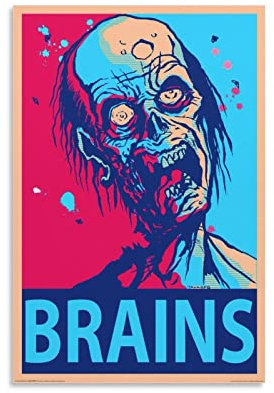 LIANGSHUANG Poster mit Zombie-Gehirnen, Kunstdruck, Wandbild, Malposter zum Aufhängen, Familiendekoration, 20 x 30 cm