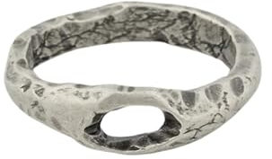 LIQWID Ring Herren Damen Genderfluid, wellenförmiger Ring mit Antiksilber-Finish, recyceltes Material, in 3 Größen erhältlich - PRODUKT 100% MADE IN ITALY (S)