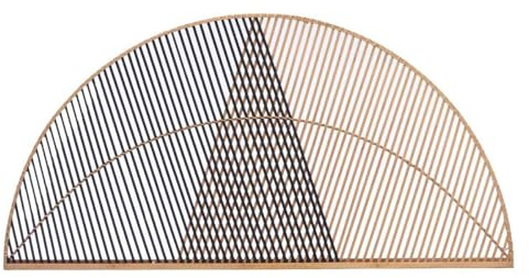 Gift Decor Kopfteil für Bett, dreieckig, Braun, Schwarz, Rattan, 160 x 80,5 x 2 cm